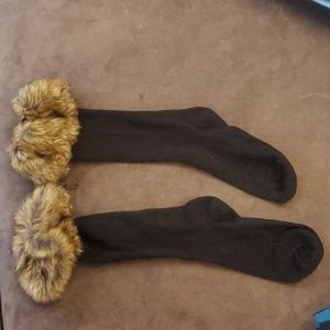 Furry boot socks